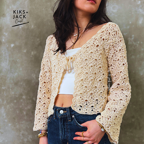 Lacy Holiday Tie-Up Cardigan photo 3