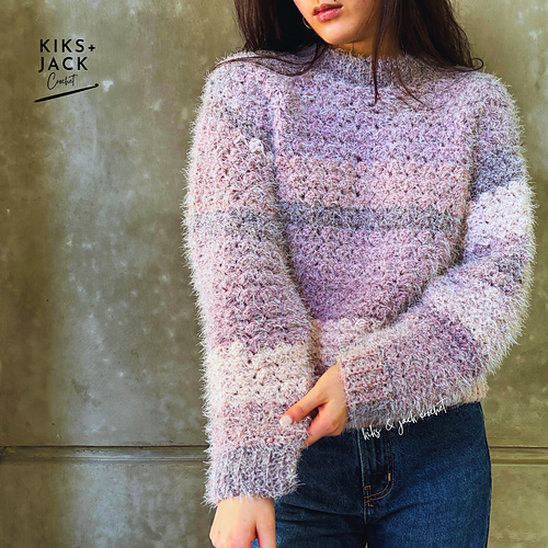The Blackberry Fluffy Crochet Sweater photo 2