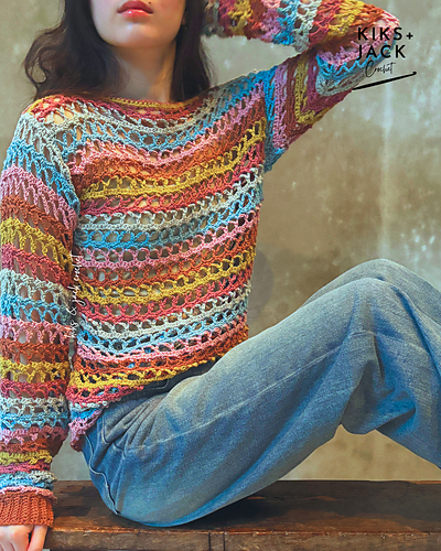 Colorful Crochet Mesh Top photo 4