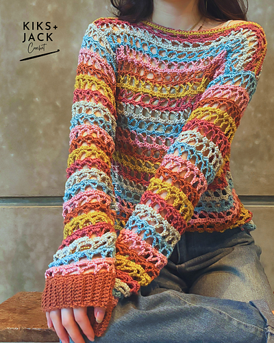 Colorful Crochet Mesh Top