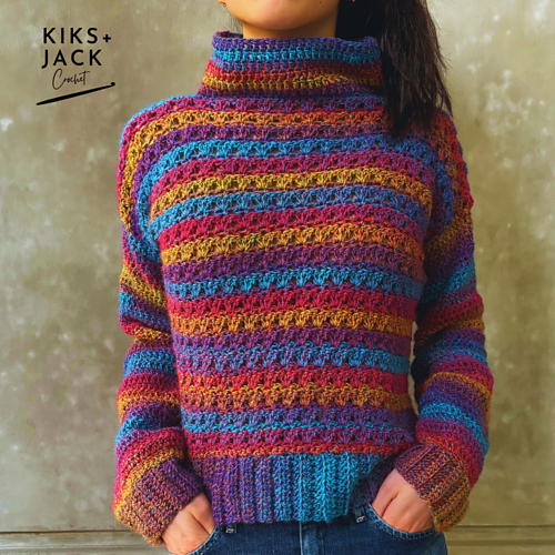 The Rachel Mock High Neck Crochet Sweater photo 1
