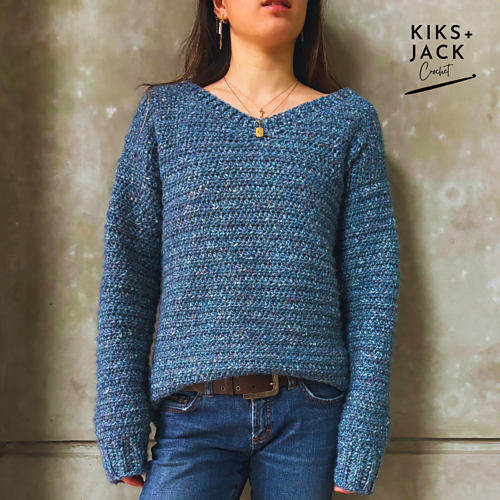 Your First Basic V Neck Crochet Sweater photo 3