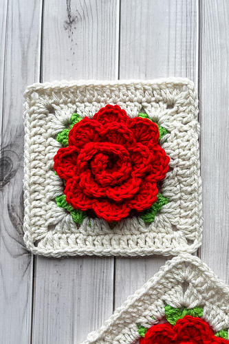 3D Rose Granny Square