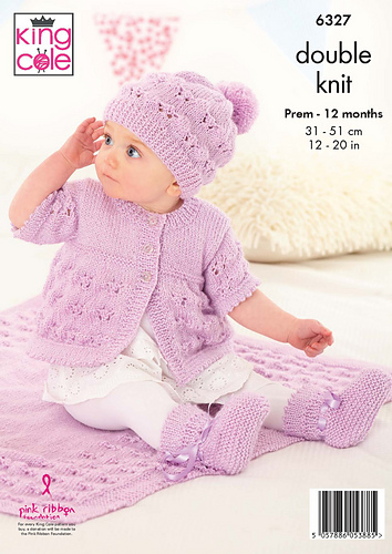 Ravelry: 6327 Coat, Hat, Bootees and Blanket pattern by King Cole Ltd