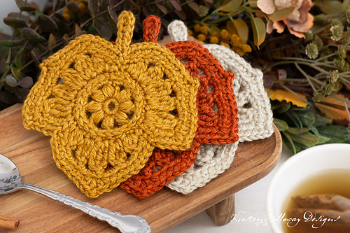Fancy Floral Fall Leaf Coasters
