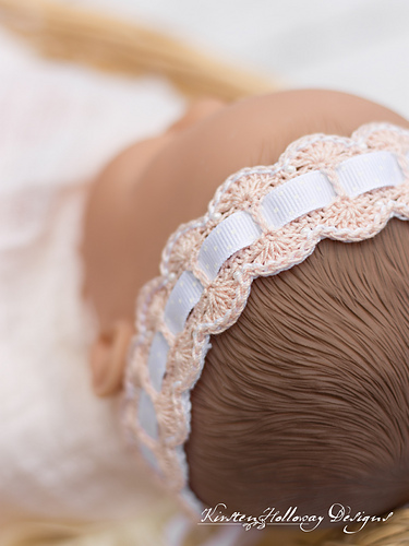 Scalloped Lace Baby Headband photo 6
