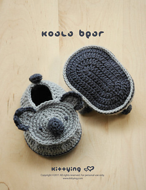 Ravelry: Koala Bear Baby Booties pattern by Kittying Ying