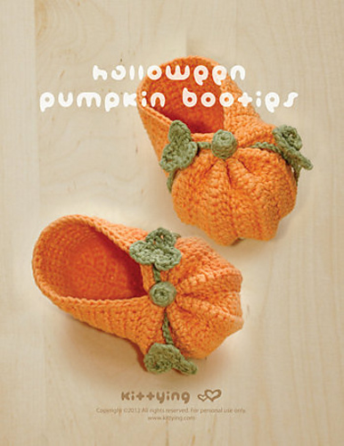 Ravelry: Halloween Pumpkins Baby Booties pattern by Kittying Ying