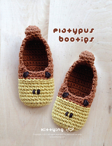 Ravelry: Platypus Baby Booties pattern by Kittying Ying