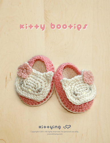 Ravelry: Hello Kitty Inspired Baby Booties pattern by Kittying Ying