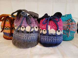 Small drawstring project bag by BK Needleworks at The Endless Skein