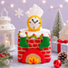 Christmas Fireplace Tissue Box Cover 12x12x11 pattern