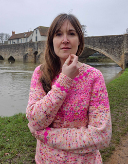 Sarah is wearing a size 2 sweater