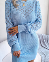 Knitting pattern Sky Diamonds lace dress PDF for women sizes S–M–L
