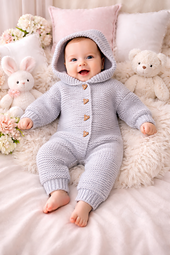 Digital knitting pattern PDF for baby romper 