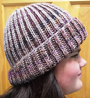 Ravelry: Basic 2-color Reversible Brioche Hat Scarf pattern by