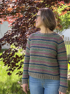 Green Mountain Spinnery's Mountain Mohair. MC: Grey Birch, CC: Blueberry, Rhododendron, Sea Glass
