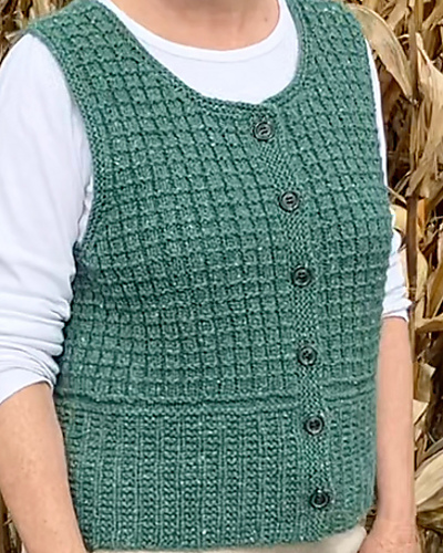 Ravelry: Country Waffles Vest pattern by Knitwise Design