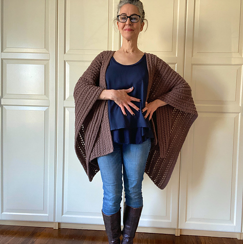 Hood Ruana Pattern Ravelry: Workin-It Ruana Wrap pattern by Sonja Hood