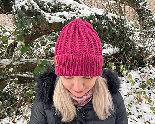 Glatte Variante, doppelfädig gestrickt.