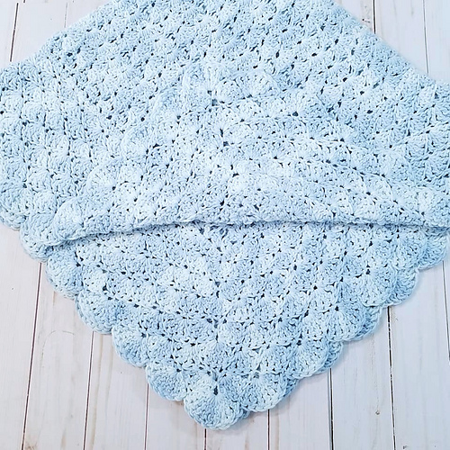 Ravelry Baby Blue Cotton Blanket pattern by Kris Moore