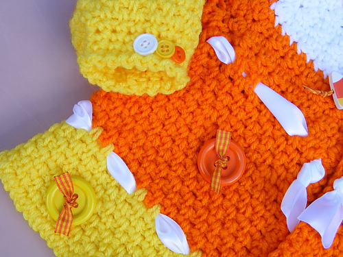 Candy Corn Crochet Sweater and Hat photo 4
