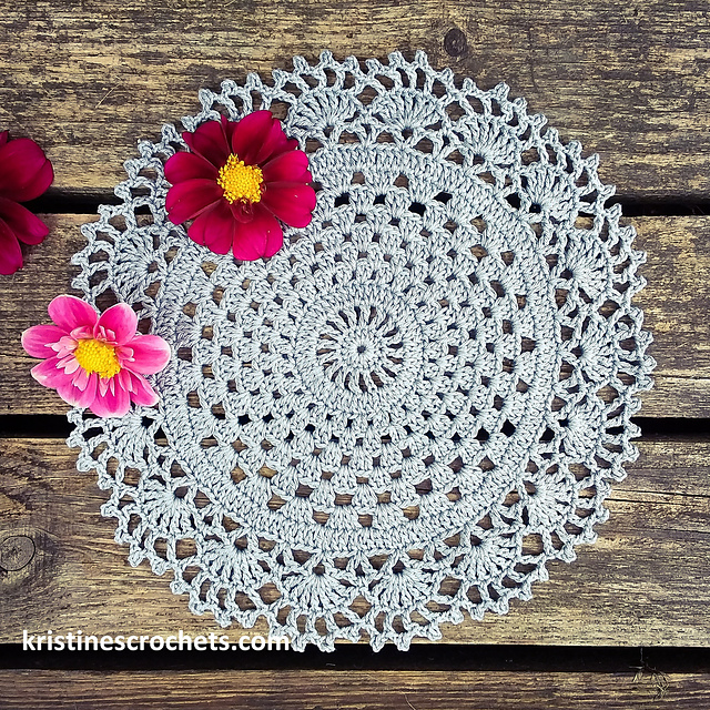 Ravelry Silver Frost Doily Placemat pattern by Kristines Crochets