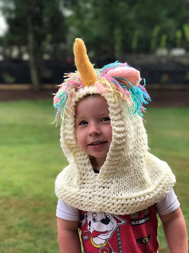 Hoded Unicorn Lue - Krystle's Krazy Knits