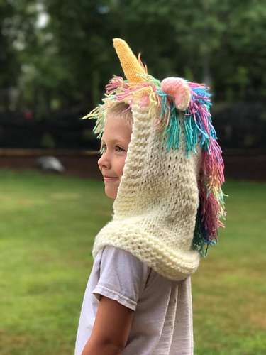 Hoded Unicorn Lue - Krystle's Krazy Knits