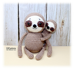 Sloth Mother and Baby Crochet Pattern