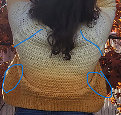 There a puff v-stitches that are on the front and back, as well as the sides.