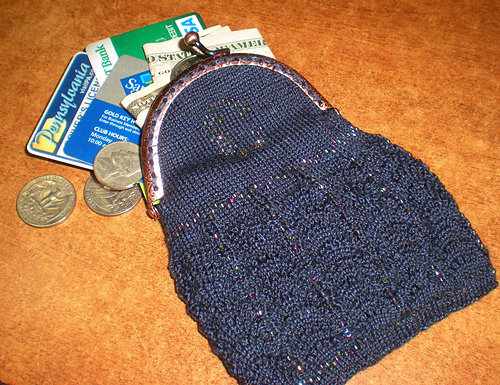 Silk Bag Purse, Knitted photo 1