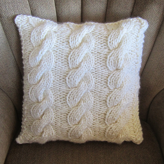 chunky cable knit pillow