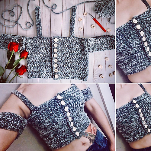 Velvet Crush Crop Top - Lambent Crochet