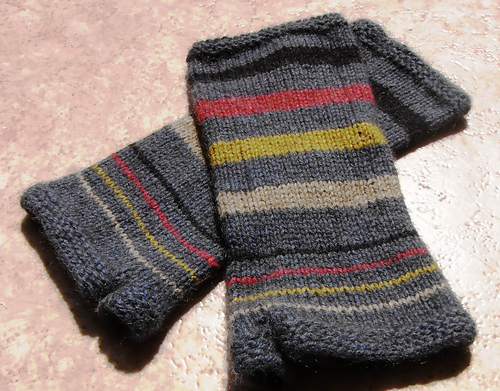 Hat and Wrist Warmers Stripy photo 2