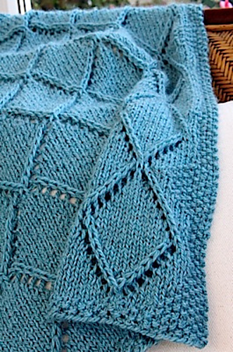 Raised Diamond Points Scarf, Shawl or Blanket photo 3