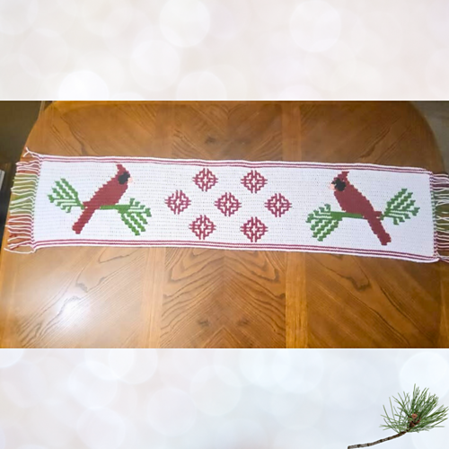 Cardinal Mosaic Table Runner