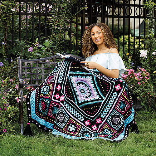 Moroccan Tile Crochet Afghan - 