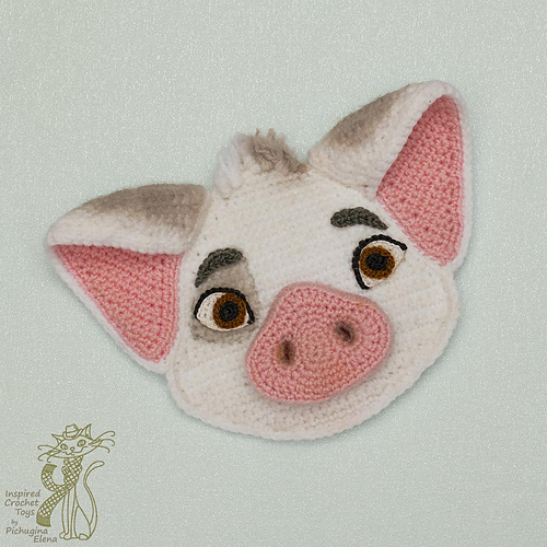 Cute piglet face applique photo 4