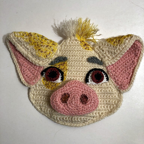 Cute piglet face applique photo 2
