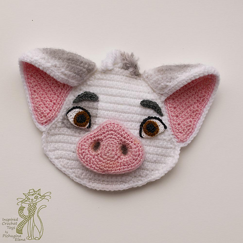 Cute piglet face applique photo 1