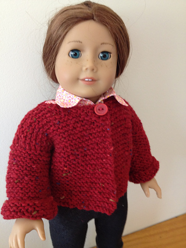 Garter Stitch Cardigan fits 18" Dolls photo 2