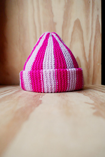 ジプソフィラGypsohila Ribbon Knit Beanie combi Hand Knit Winter Cuff Beanie with PomPom - 4 Stripes