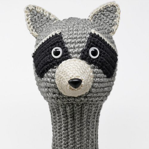 Ravelry Raccoon Golf Club Cover pattern by Linda Wright Lindaloo