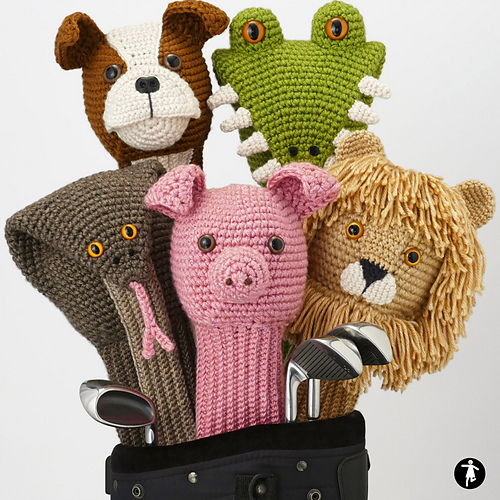 Ravelry Animal Golf Club Covers pattern by Linda Wright Lindaloo