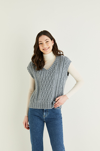 Ravelry: V Neck Cable Vest 10320 pattern by Hayfield