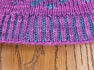 The pattern starts with a Brioche brim - and I've cracked the code for you on how to transition into a Doubleknit body!