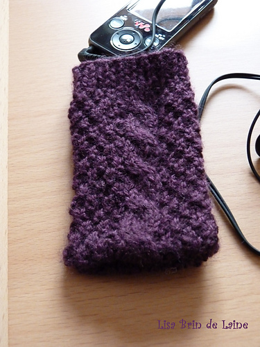 Purple Cabled Cell Phone Cozy photo 1