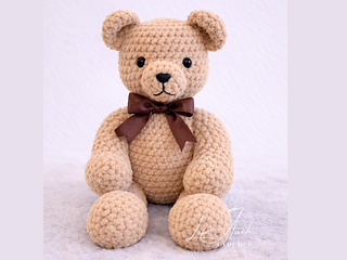 Crochet Teddy Pattern in Chenille yarn