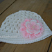Cluster Stitch Baby Beanie with Flower photo 3